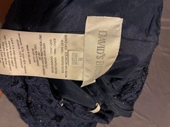 Davids Bridal Dress Womens Not Specified Navy Lace Bodice Chiffon Maxi Formal