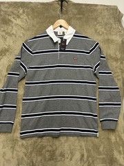 Levi’s Rugby Polo Shirt Mens Small Gray Performance Relaxed Long Sleeve Collar