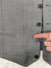 EGARA Vest Mens Sz L Grey Glen Plaid Wool Dress Slim Fit 5 Button Gray Formal