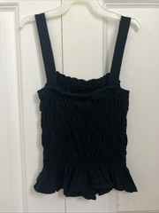 Black Universal Thread Ruffle Tank Top Woman’s Size XS