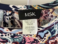 MSK M Multicolor Paisley Cold Shoulder Sleeveless Round Neck Maxi Dress Y2K