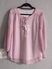 St John Bay Tops Blouse Women Size L, Polyester,19.5 Inch Of Armpits To Armpits