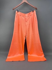 Alice + Olivia Womens Coral Amber Satin Collared Vest Suit Size 2 Pants Size 4