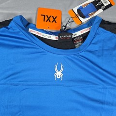 Spyder Active Shirt Men’s Size XXL Blue Short Sleeve Performance