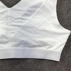Tommie Copper Sports Bra Womens 3XL White Front Zip Compression Copper Znergy