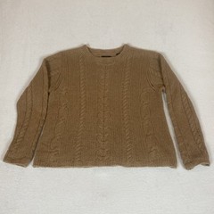 Joseph & Lyman Camel Hair Wool Chunky Cable Knit Tan Sweater Medium