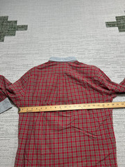 Brooks Brothers Shirt Mens Medium Red Gray Cottton Button Up Flannel