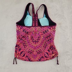 Athleta Raspberry Cayo Coco Ready To Run Tankini Swim Top L Padded