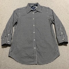 Chaps Womens Small Shirt Black Plaid 3/4 Sleeve Button Up 100% Cotton No Iron