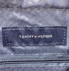 Tommy Hilfiger Women’s Red & Blue Canvas & Faux Leather Striped Accent Tote Bag