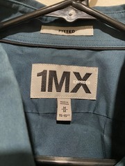 Express 1MX Fitted Blue Solid Long Sleeve Button Dress Shirt M 15-15 1/2