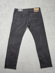 Diesel Safado Straight Jeans Men’s 36×32 Black Stretch Button Fly NWT