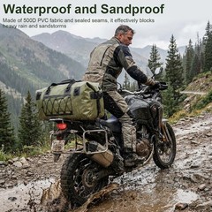 Waterproof Duffel Bag, 70L Large Motorcycle Dry Backpack, Heavy-Duty Roll Top Wa