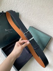 Berluti Belt Venezia Scritto genuine leather handmade width 3.5cm/1.37inch