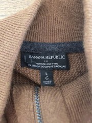 Banana Republic Men’s Classic Brown Quarter Zip Premium Luxe Yarn Sweater Size L
