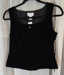 NWT Vintage Ann Taylor Loft Black Velvet Sleeveless Top Size 6P