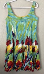 Ronni Nicole Dress Women’s Sz 10 Sleeveless Floral A-line Dress Floral Hawaiian