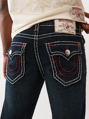 True Religion Men’s Billy Dark Rinse Bootcut Super T Jeans 34″ Inseam – 109658