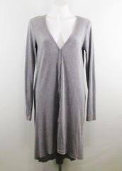 Forever 21 Women Cardigan, Size L, Gray, 68% Polyester, 32% Cotton