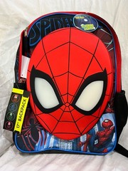 Marvel Spiderman 17 Light-Up Backpack School Book Bag Black Red New