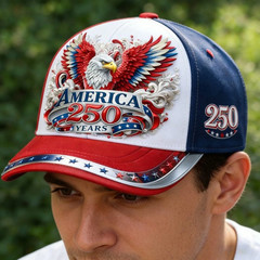 1776-2026 America 250 Patriotic Baseball Cap Vintage Adjustable USA Hat