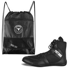 FISTRAGE Boxing Shoes Microfiber Leather Kickboxing And Training With Sting Bag
