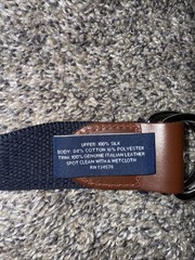 Vineyard Vines Belt Men’s Size Large Italian Leather, Silk, Cotton,36”-38” Waist