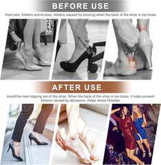 8 Pairs Premium Foam Heel Pads for Too Big Shoe Inserts Grips Protectors Pads US