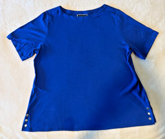 Karen Scott Women’s Set of 2 Blouse Top Short Sleeve – Blue and Gray – Size 3X