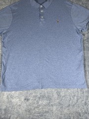 Polo Ralph Lauren Custom Slim Fit Polo Men’s XL Heather Blue w/ Colorful Pony SS