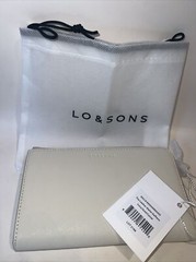 Lo & Sons The Leather Wallet Saffiano Ivory/Gold/Camel. New & Free Shipping