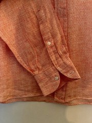 Luxe Camicissima men’s button-down Orange Texture size 40 (15 1/2 US) 100% Linen