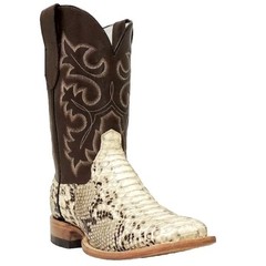 Cowtown Men’s Square Toe Python Snakeskin Leather Cowboy Boots Q818