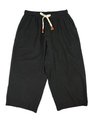 Kidoriman Sekino Cropped Pants Cotton Black Elastic Waist Mens Tag XXL, 29.5″, M