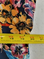 Lavish Cap Sleeve Tunic Top Half Zip Multicolor Floral Women’s Plus Size 1X