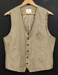 Murano Baird McNutt Linen Vest Beige Waistcoat Men’s Size L