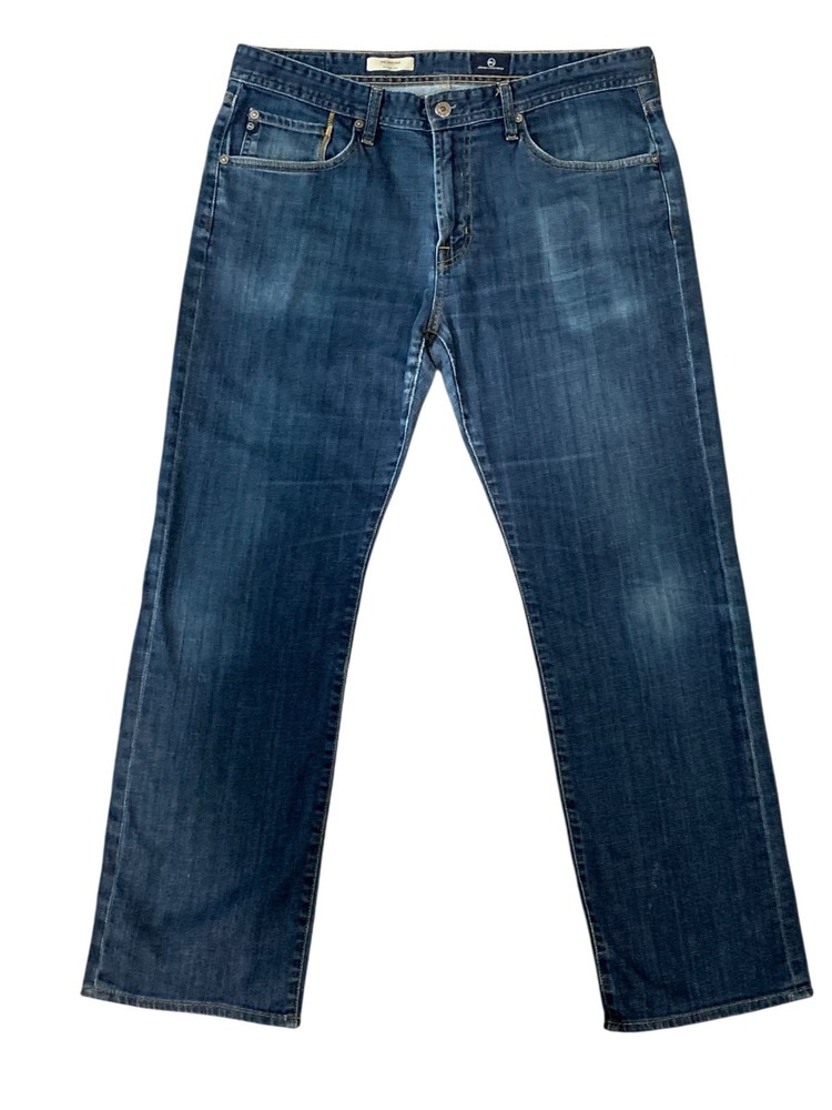AG Adriano Goldschmied The Protégé Jeans Mens 36×32 Whiskering Med Wash Made USA