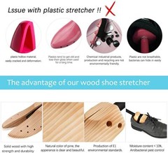 One Pair 2-way Wooden Adjustable Shoe Stretcher for Men Women Size 9-13 US New