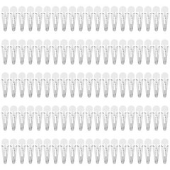 100 Pack Bulk 4 CM 1.57 Inch Silver Snap Metal Hair Clips Small Barrettes Hairpi