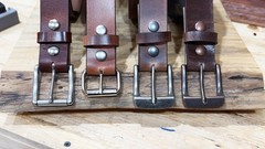 Men’s Full Grain Buffalo Leather Belt – Handmade USA, Casual Work, 1.5″ Wide