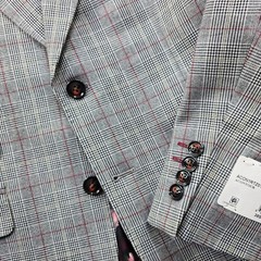 Tayion Montee Holland Sport Coat Mens 38S 38 Plaid Black Red White Blazer NEW