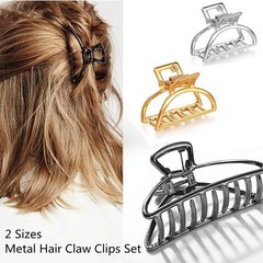 8 PCS Metal Hair Claw Clips Set 3 Inch 1.57 Inch, Large Small Barrette Jaw