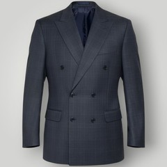 JOSEPH ABBOUD Men Double Breasted Blazer Sport Coat Jacket 38 Gray Italian Wool