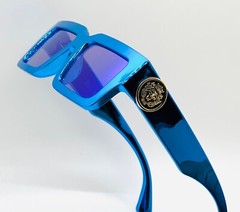 MEN GOLD LION HEAD MEDALLION SUNGLASSES CLASSIC CASUAL RETRO DESIGNER OUTDOOR