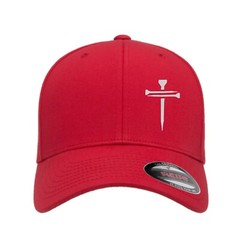 Men’s Christian Faith Cross Nails Embroidered Logo Flexfit Hat Adult Dad’s Cap