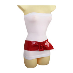 Women Red Faux Patent Leather Wide Premium Fashion Cool Belt Big Buckles Fit S M