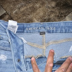 American Eagle Outfitters Straight High Rise Light Wash Distressed