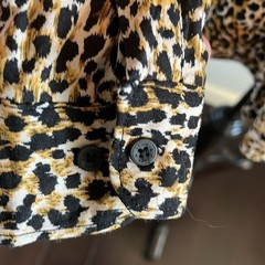 Denim & Flower Ricky Singh size Large leopard print mens long sleeve button down