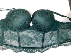 VICTORIA SECRET BOMBSHELL BRA ADD 2 CUP PLUNGE Super Push UP NEW Shine Strap