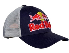 R -Night Sky & Lt. Gray Trucker Cap. 2 Logos. F1 Racing. BMX. MotoGP. Dark Navy